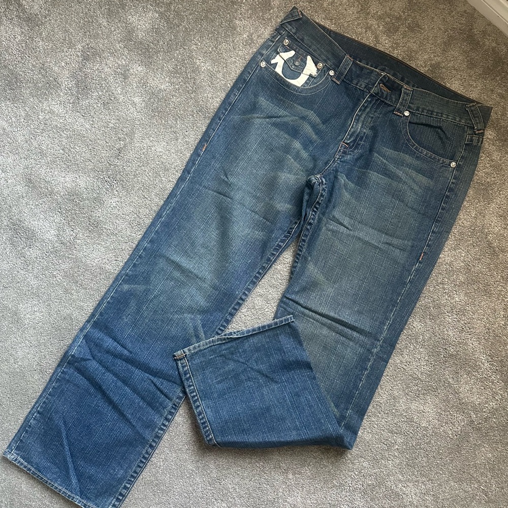 True Religion Relaxed Fit Blue Jeans